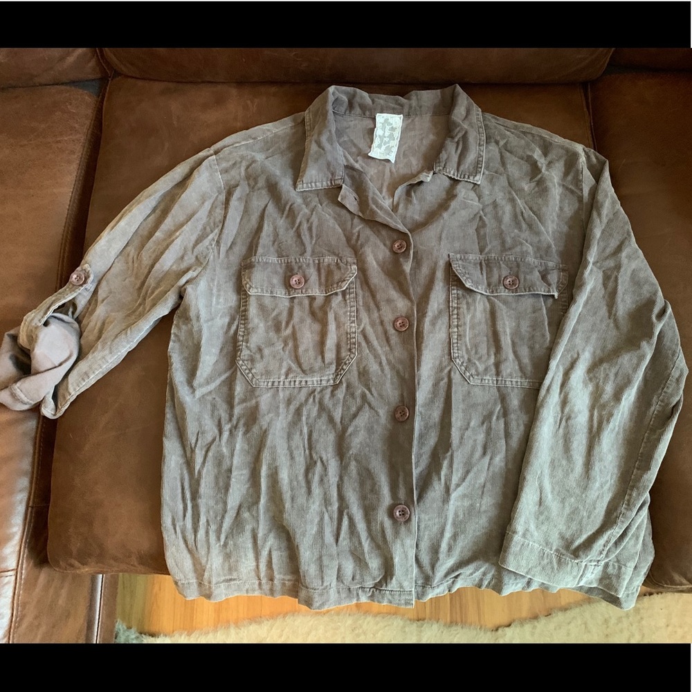 Light Corduroy Brown Button Down